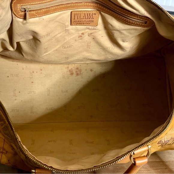 Alviero Martini Vintage 1A Classe Brown Geo Coated Canvas Weekender Bag - Picture 13 of 13